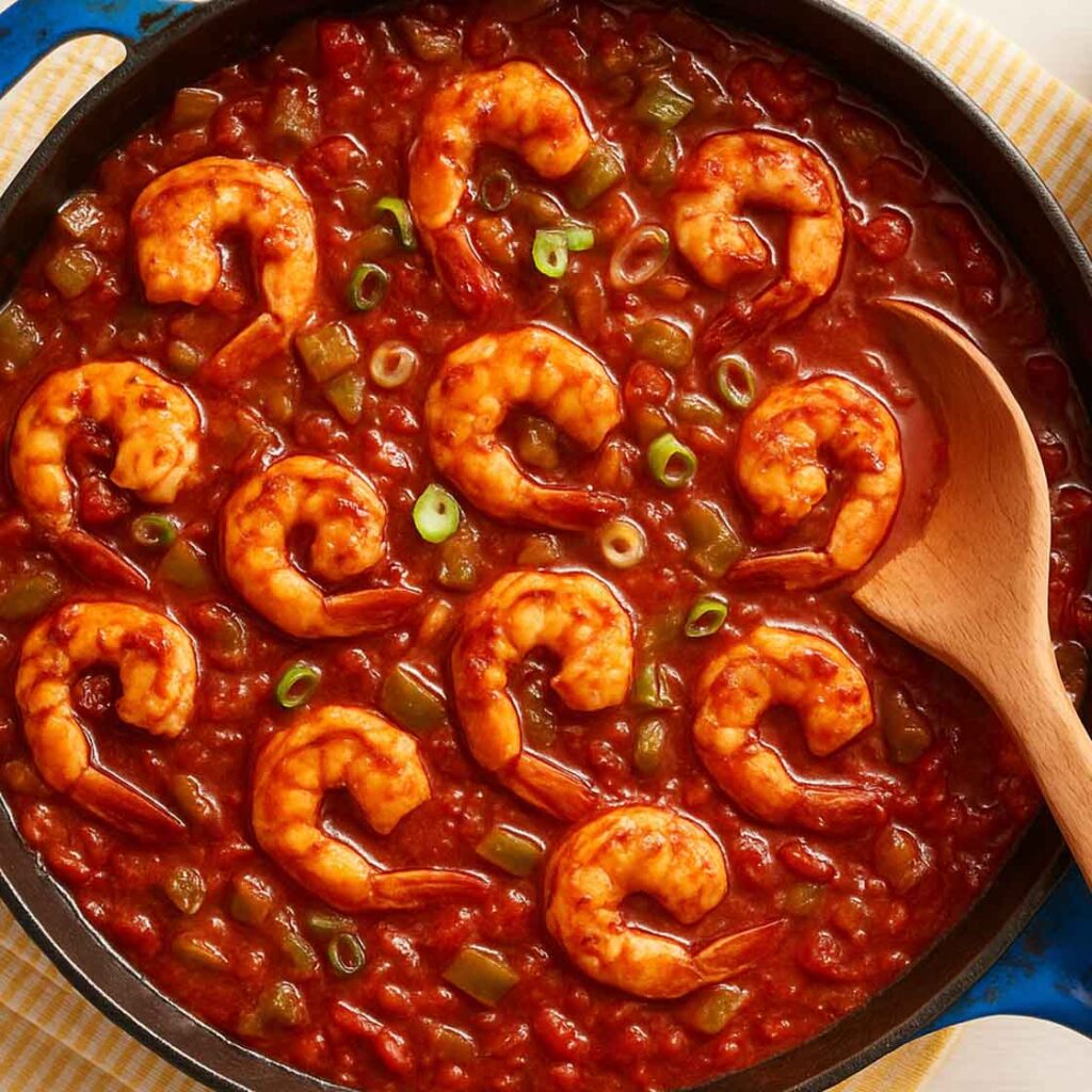 Preparing a flavorful prawn creole recipe at home